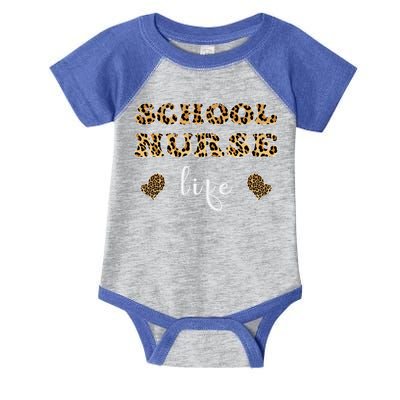 School Nurse For Super Nurse Leopard Font Gift Infant Baby Jersey Bodysuit