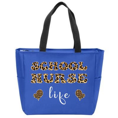 School Nurse For Super Nurse Leopard Font Gift Zip Tote Bag