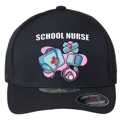 School Nurse For Super Nurse Gift Flexfit Unipanel Trucker Cap