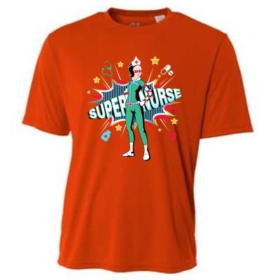 Super Nurse Funny Gift Best Superhero Funny Rn Nurse Gift Cooling Performance Crew T-Shirt