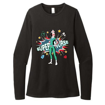 Super Nurse Funny Gift Best Superhero Funny Rn Nurse Gift Womens CVC Long Sleeve Shirt