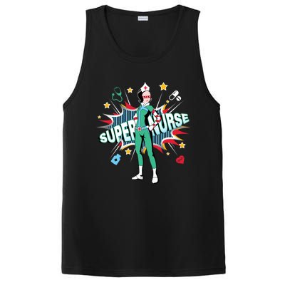 Super Nurse Funny Gift Best Superhero Funny Rn Nurse Gift PosiCharge Competitor Tank