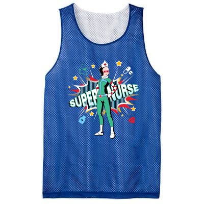 Super Nurse Funny Gift Best Superhero Funny Rn Nurse Gift Mesh Reversible Basketball Jersey Tank