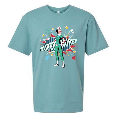 Super Nurse Funny Gift Best Superhero Funny Rn Nurse Gift Sueded Cloud Jersey T-Shirt