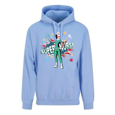 Super Nurse Funny Gift Best Superhero Funny Rn Nurse Gift Unisex Surf Hoodie