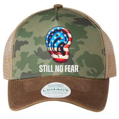 Still No Fear Funny Ear Trump Supporter American Flag Legacy Tie Dye Trucker Hat