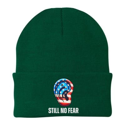 Still No Fear Funny Ear Trump Supporter American Flag Knit Cap Winter Beanie