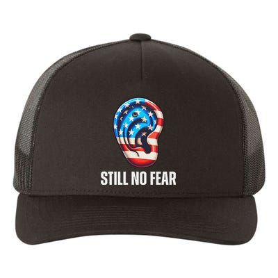 Still No Fear Funny Ear Trump Supporter American Flag Yupoong Adult 5-Panel Trucker Hat