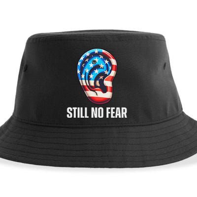 Still No Fear Funny Ear Trump Supporter American Flag Sustainable Bucket Hat