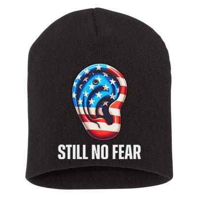 Still No Fear Funny Ear Trump Supporter American Flag Short Acrylic Beanie