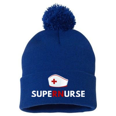 Supernurse Nurse Funny Saying Superhero Nurse Cute Gift Pom Pom 12in Knit Beanie