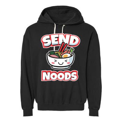 Send Noods Funny Japan Ramen Gift Garment-Dyed Fleece Hoodie