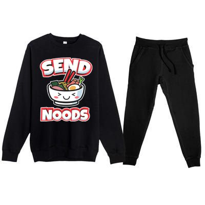 Send Noods Funny Japan Ramen Gift Premium Crewneck Sweatsuit Set