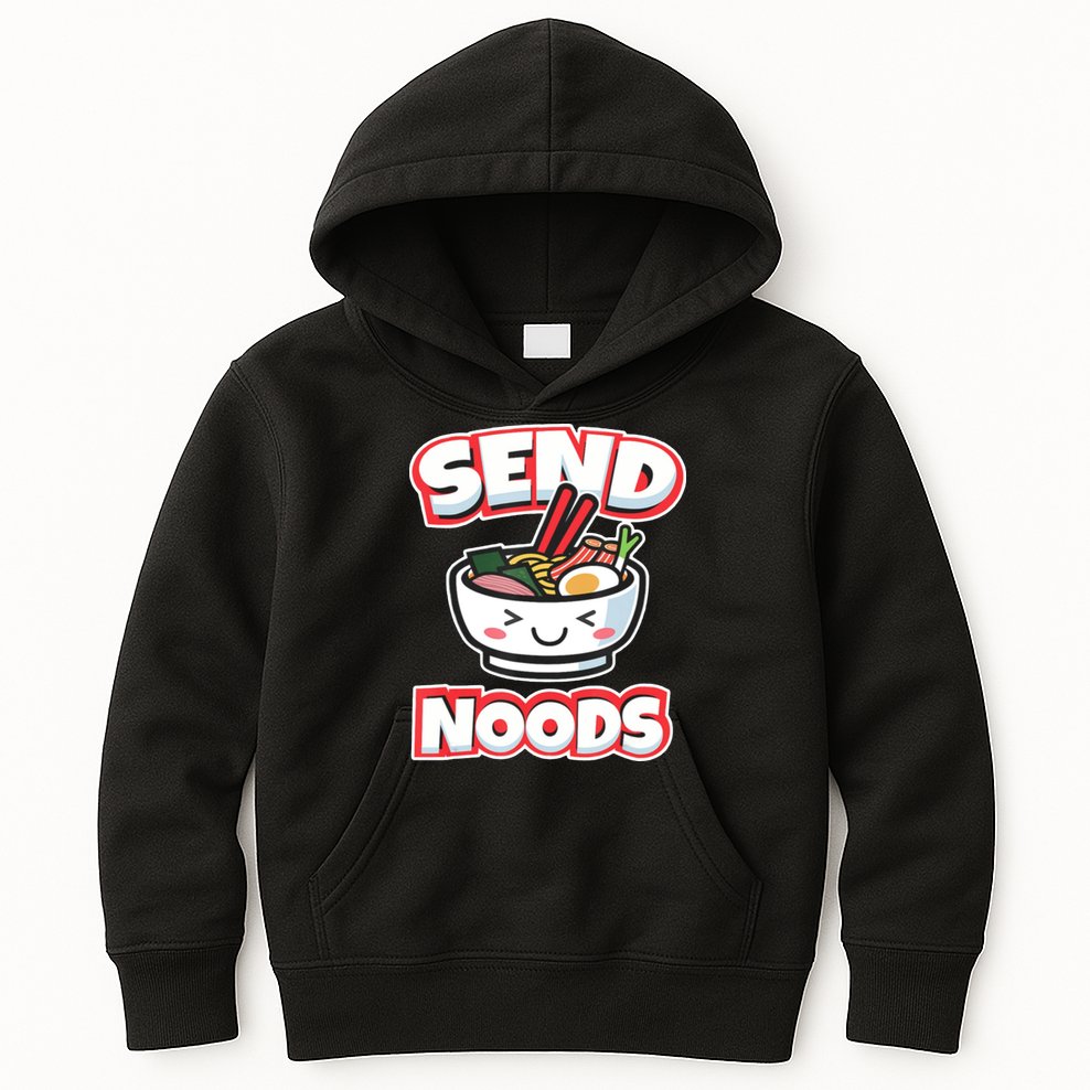Send Noods Funny Japan Ramen Gift Kids Hoodie