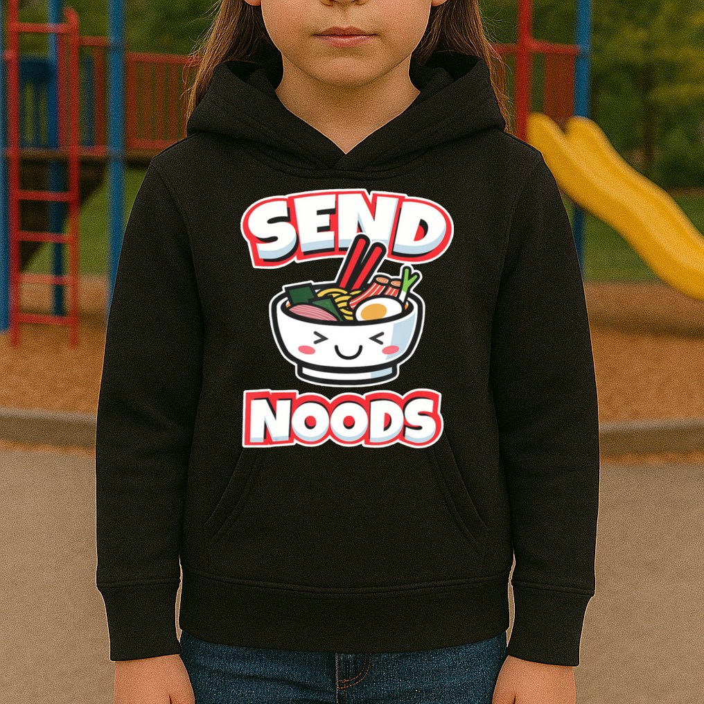 Send Noods Funny Japan Ramen Gift Kids Hoodie