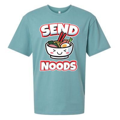 Send Noods Funny Japan Ramen Gift Sueded Cloud Jersey T-Shirt