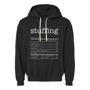 Stuffing Nutrition Facts Funny Thanksgiving Christmas Food Garment-Dyed Fleece Hoodie