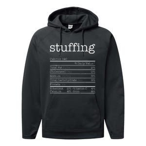 Stuffing Nutrition Facts Funny Thanksgiving Christmas Food Performance Fleece Hoodie