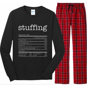 Stuffing Nutrition Facts Funny Thanksgiving Christmas Food Long Sleeve Pajama Set