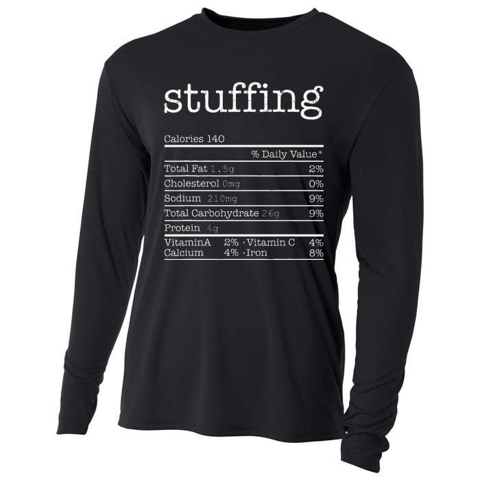 Stuffing Nutrition Facts Funny Thanksgiving Christmas Food Cooling Performance Long Sleeve Crew