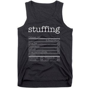 Stuffing Nutrition Facts Funny Thanksgiving Christmas Food Tank Top