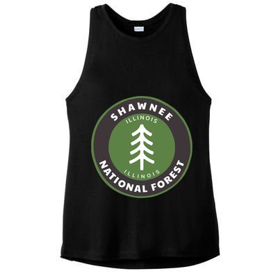 Shawnee National Forest Illinois Il Tree Badge Gift Ladies PosiCharge Tri-Blend Wicking Tank