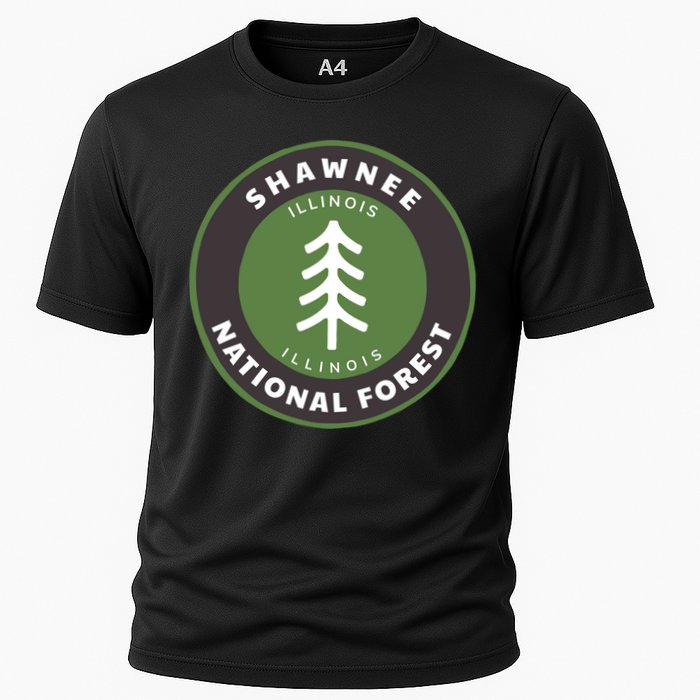 Shawnee National Forest Illinois Il Tree Badge Gift Cooling Performance Crew T-Shirt