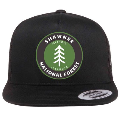 Shawnee National Forest Illinois Il Tree Badge Gift Flat Bill Trucker Hat