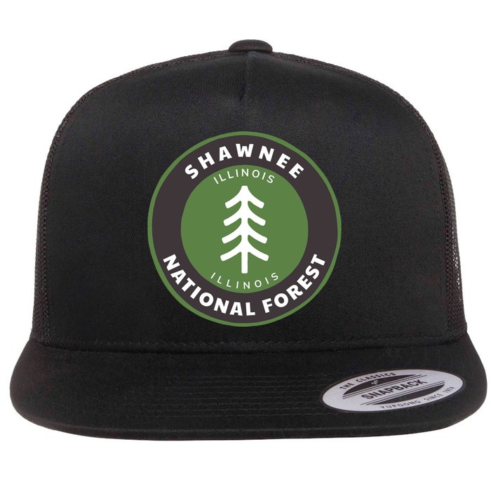 Shawnee National Forest Illinois Il Tree Badge Gift Flat Bill Trucker Hat