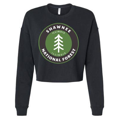 Shawnee National Forest Illinois Il Tree Badge Gift Cropped Pullover Crew