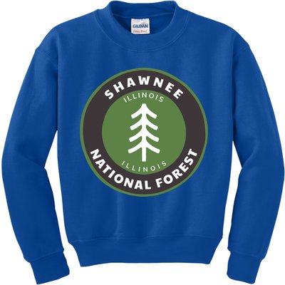 Shawnee National Forest Illinois Il Tree Badge Gift Kids Sweatshirt