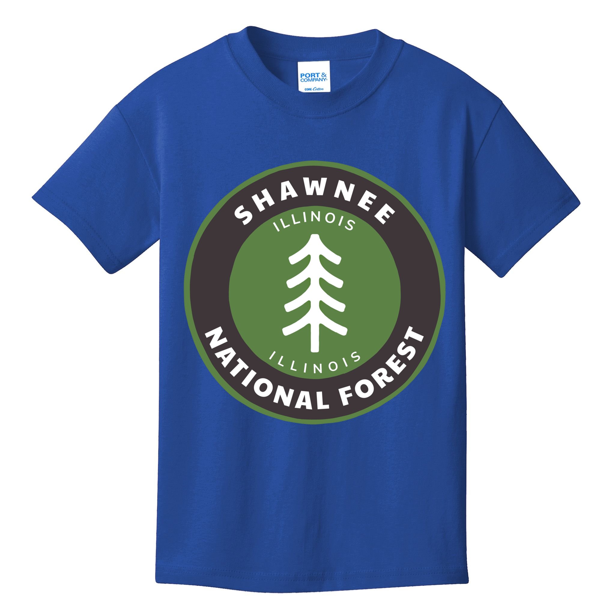 Shawnee National Forest Illinois Il Tree Badge Gift Kids T-Shirt