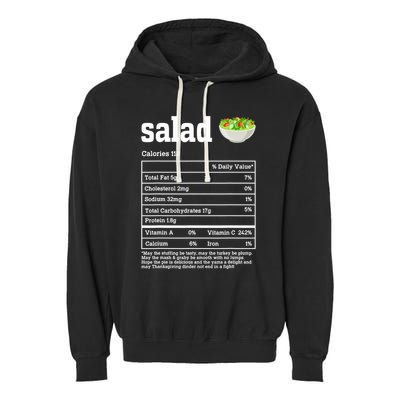 Salad Nutrition Facts Thanksgiving Food Garment-Dyed Fleece Hoodie