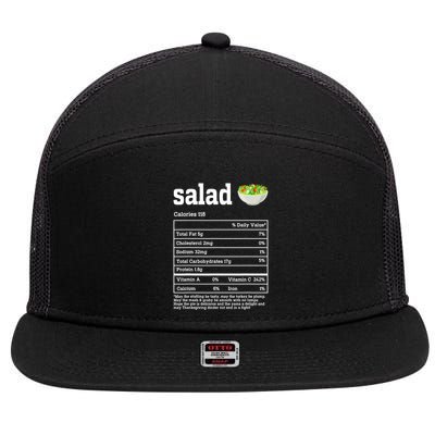 Salad Nutrition Facts Thanksgiving Food 7 Panel Mesh Trucker Snapback Hat