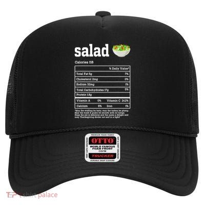 Salad Nutrition Facts Thanksgiving Food High Crown Mesh Back Trucker Hat