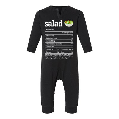 Salad Nutrition Facts Thanksgiving Food Infant Fleece One Piece