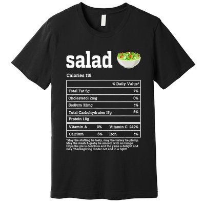 Salad Nutrition Facts Thanksgiving Food Premium T-Shirt
