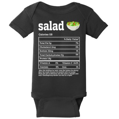 Salad Nutrition Facts Thanksgiving Food Baby Bodysuit