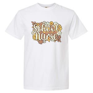 School Nurse Flowers School Nursing Cute Gift Garment-Dyed Heavyweight T-Shirt