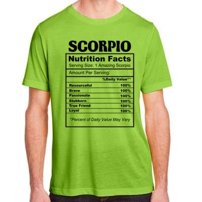 Scorpio Nutrition Facts Zodiac Birthday Gift Adult ChromaSoft Performance T-Shirt