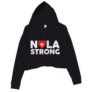 Support Never Forget New Orleans Nola Strong 2025 Crop Fleece Hoodie