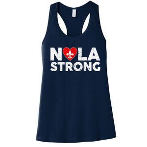 Support Never Forget New Orleans Nola Strong 2025 Women's Racerback Tank