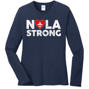 Support Never Forget New Orleans Nola Strong 2025 Ladies Long Sleeve Shirt