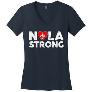 Support Never Forget New Orleans Nola Strong 2025 Women's V-Neck T-Shirt