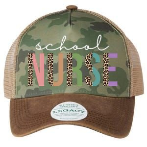 School Nurse Fancy Leopard Logo Legacy Tie Dye Trucker Hat