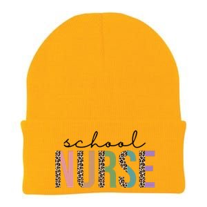 School Nurse Fancy Leopard Logo Knit Cap Winter Beanie