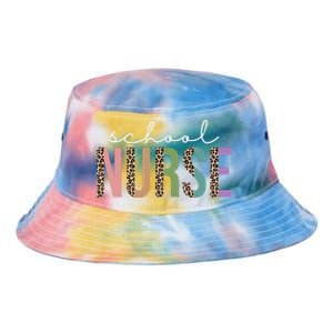 School Nurse Fancy Leopard Logo Tie Dye Newport Bucket Hat