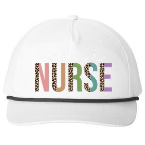 School Nurse Fancy Leopard Logo Snapback Five-Panel Rope Hat