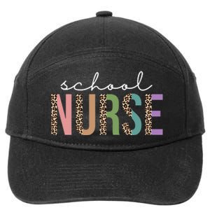 School Nurse Fancy Leopard Logo 7-Panel Snapback Hat