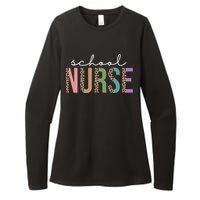 School Nurse Fancy Leopard Logo Womens CVC Long Sleeve Shirt